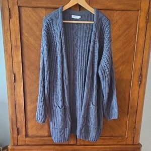 Chic Soul Charcoal Cable Knit Cardigan